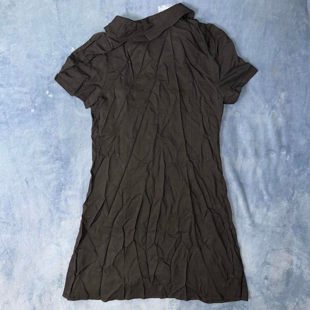 Allegrak Black button up mini dress with ruffle sleeves and collar. Size S - Picture 5 of 6